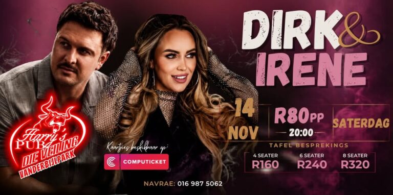 DIRK & IRENE LIVE @ Die Veiling Vanderbijlpark event poster