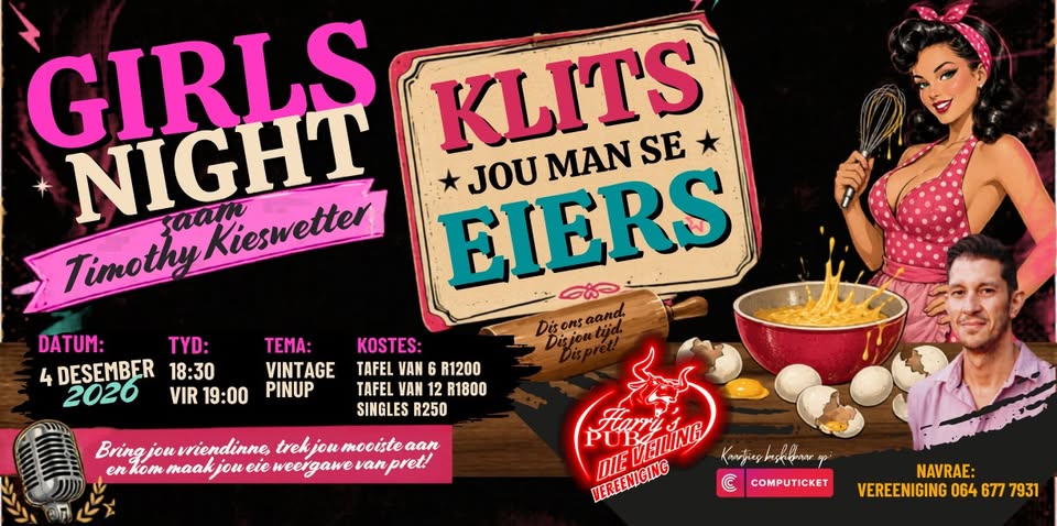 Girls Night with Timothy Kieswetter at Die Veiling Vereeniging on 4 December 2026